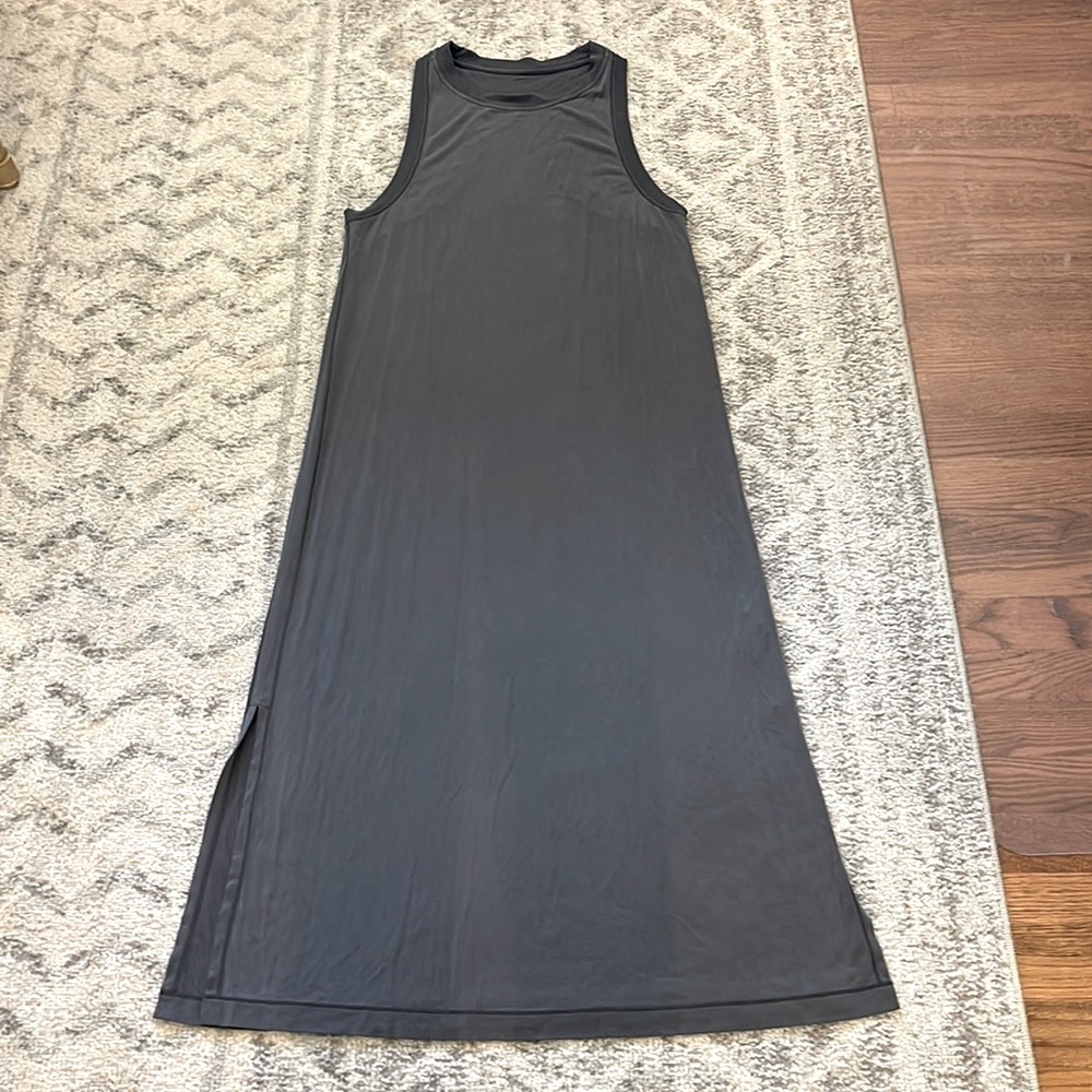 Lululemon Grey Modal Maxi Dress - Side Slits - Racerback - size 6/8